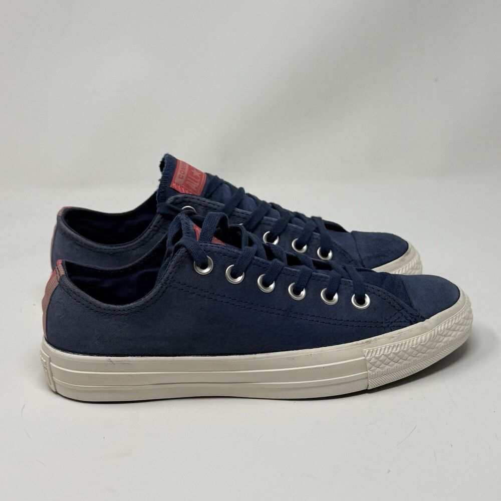 Converse All Star Ox Low Sneakers Womens 7.5 Blue Pink Suede Grunge Preppy Shoes